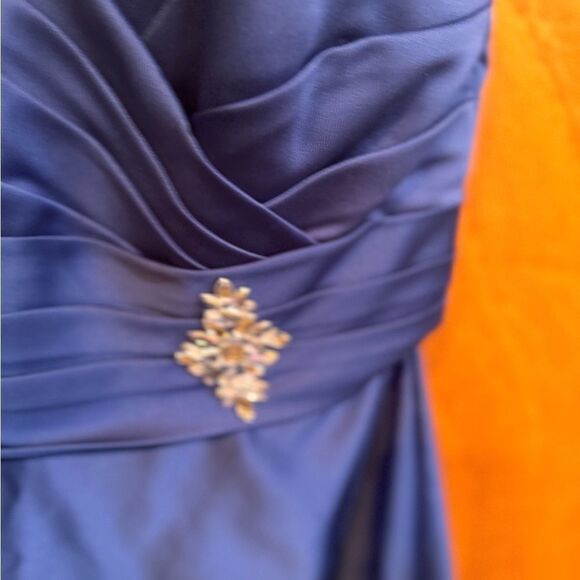 Alfred Angelo Blue Satin Cocktail dress size 8 - Picture 11 of 11